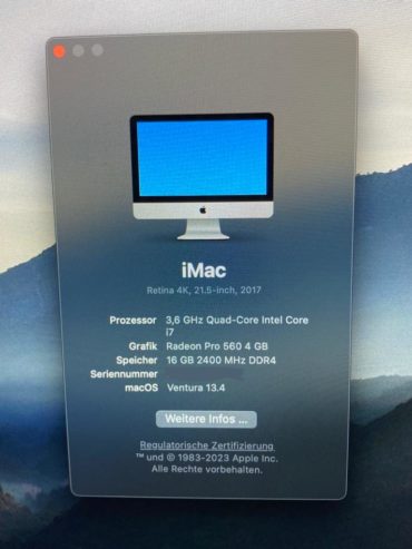 I mac 🖥️ 21.5 zoll 2017