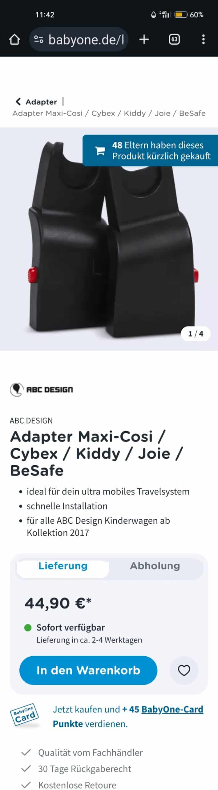 BabySchale mit Adapter