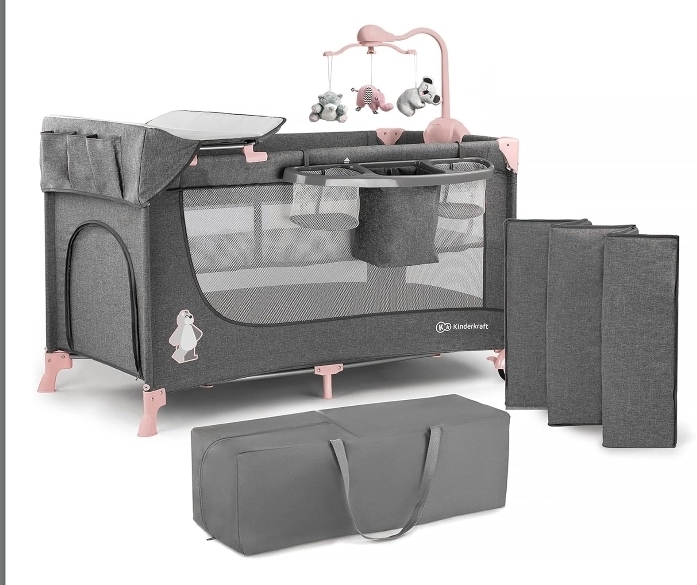 Kinderkraft Joy 2 Acc Kinderbett, 3 in 1 Kinderreisebett neuwertig