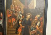 Seltenes großes barockes Altarbild mit originalem Rahmen