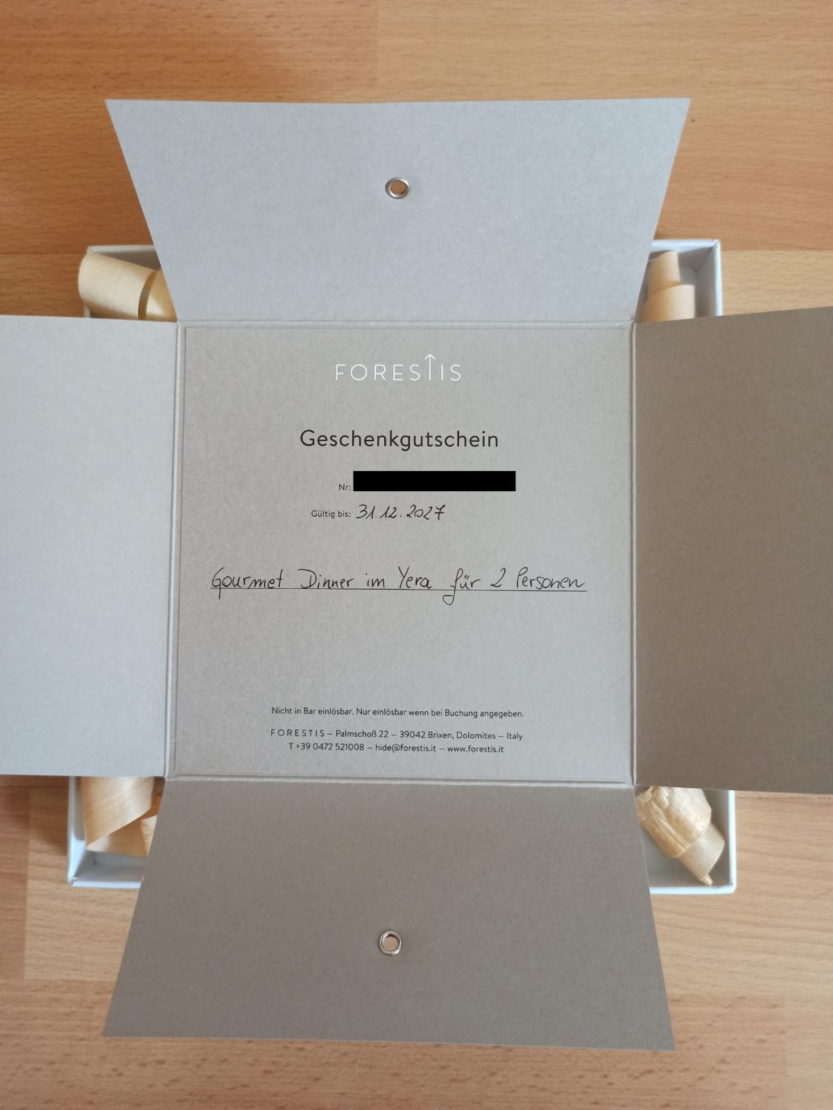 Gutschein für Gourmet Dinner im Restaurant “Yera”