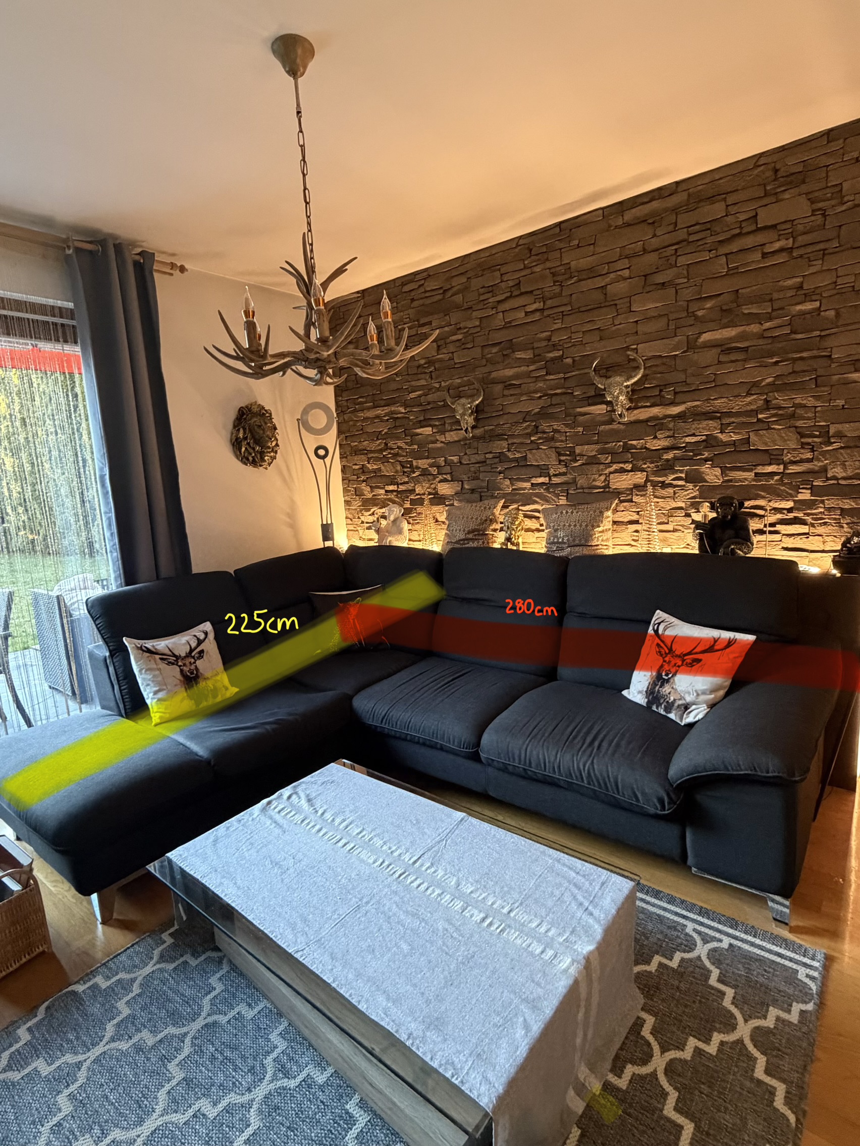 Großes Ecksofa in Anthrazit / Grande divano ad angolo color antracite