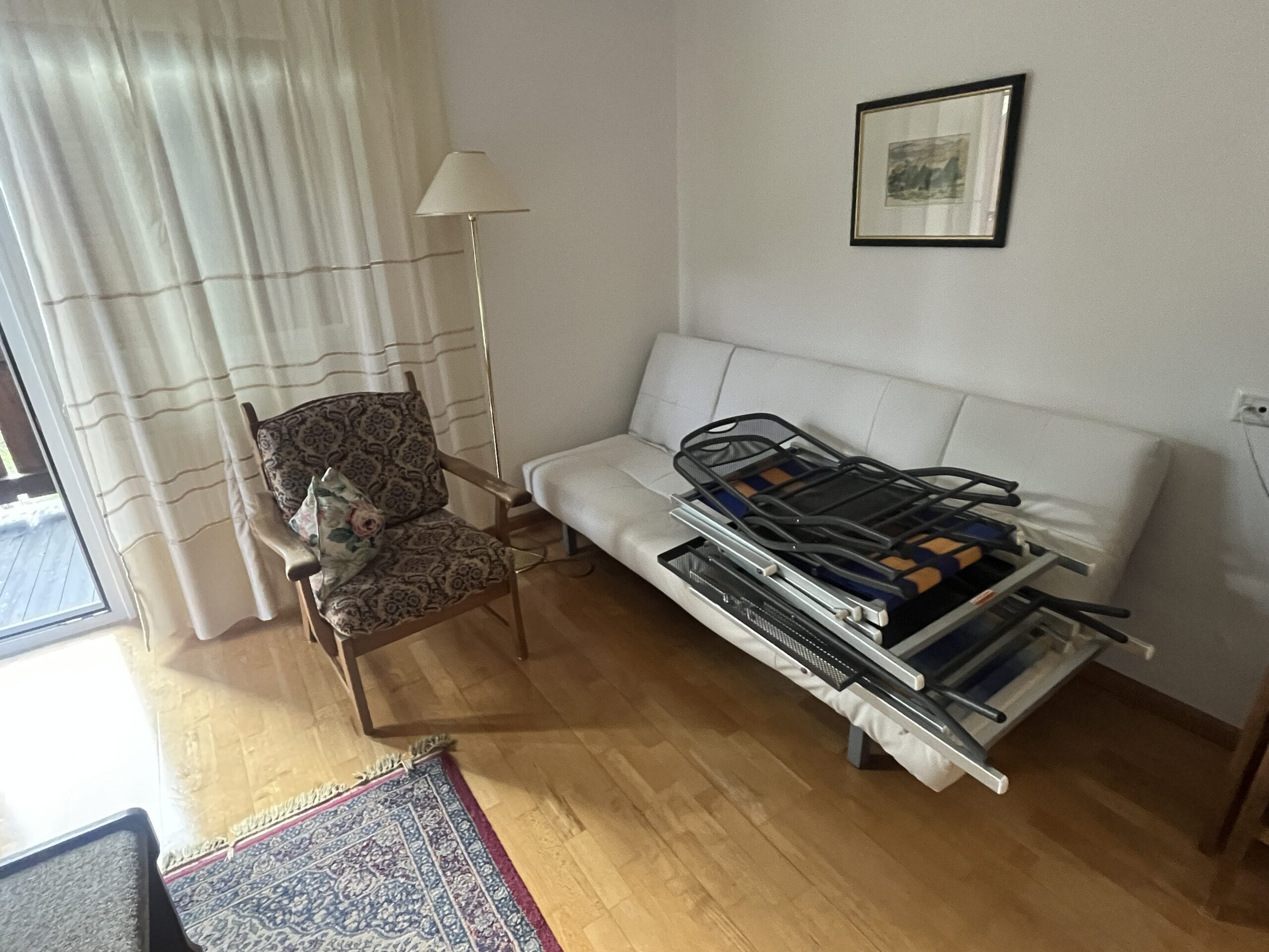 Weißes Kunstledersofa