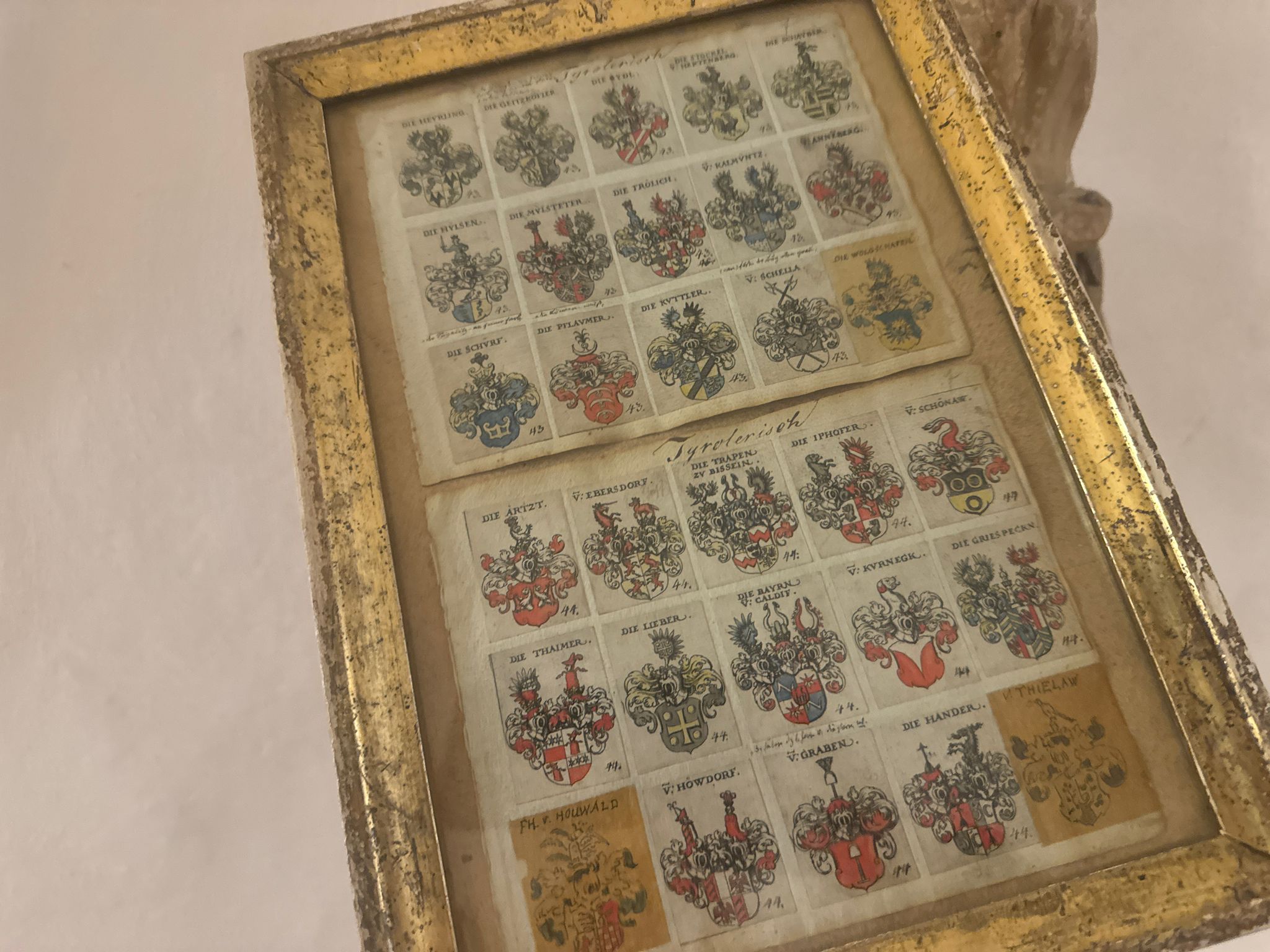 Alte Wappenstiche – Siebmacher – Tiroler Adel – historisch interessant – gerahmt