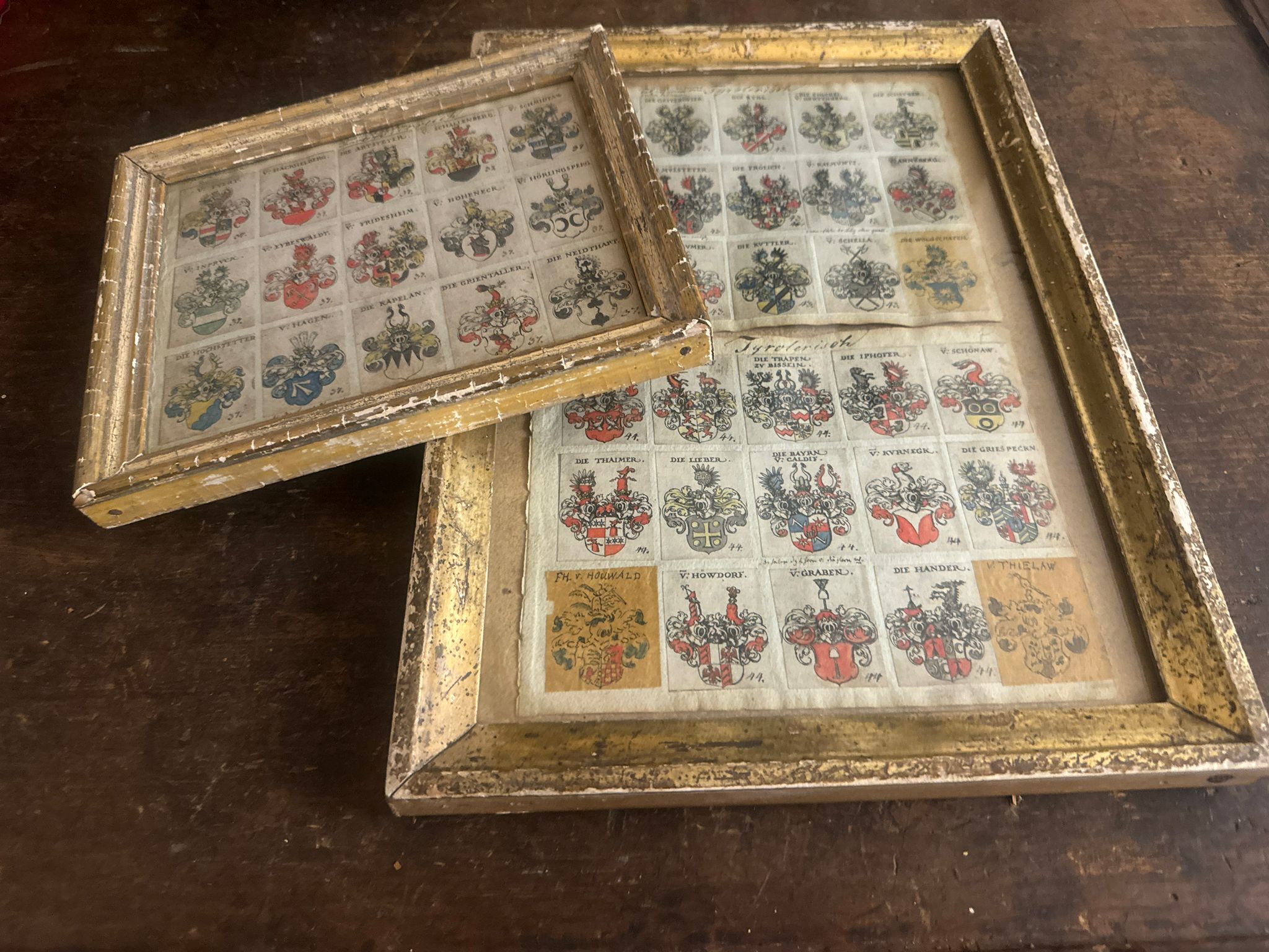 Alte Wappenstiche – Siebmacher – Tiroler Adel – historisch interessant – gerahmt