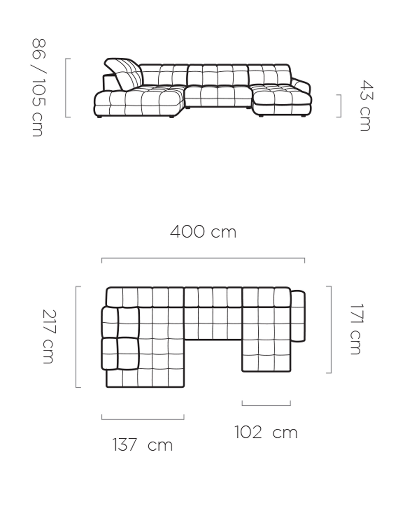 Ecksofa Tollo XL Bubble – maximaler Komfort und modernes Trend-Design