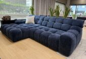 Ecksofa Campile – sofort verfügbar in eleganter Nachtblau-Ausführung