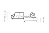 Ecksofa Montana L – modernes Design, tiefer Komfort und elegante Details