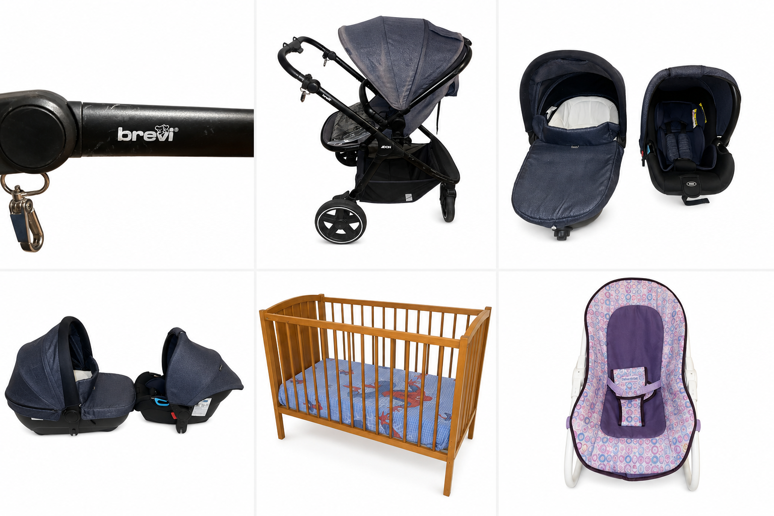 Brevi Kinderwagen 3-in-1 + Babybett + Babywippe