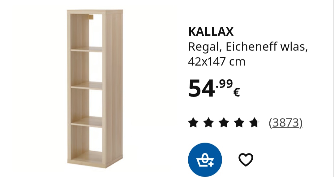 Kallax Regale verschiedene Größen in Buche