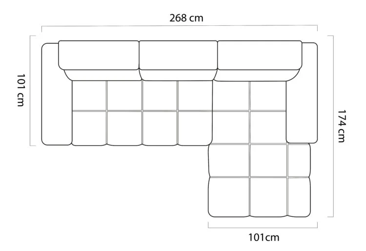 Ecksofa LUGANO mit Bett & Stauraum – 268×174 cm – 1.400 €