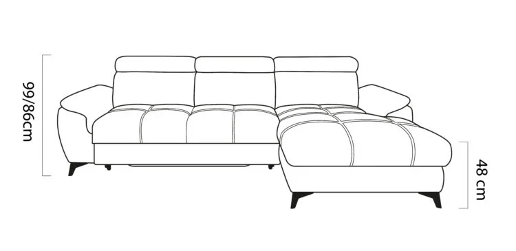 Ecksofa LUGANO mit Bett & Stauraum – 268×174 cm – 1.400 €
