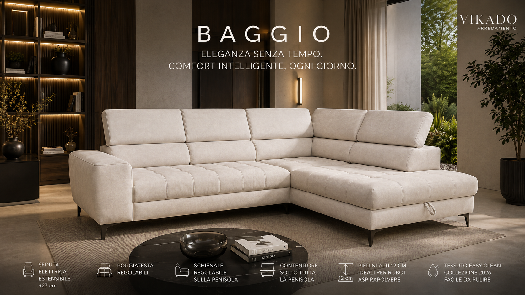 BAGGIO Ecksofa mit Relaxfunktion – sofort verfügbar