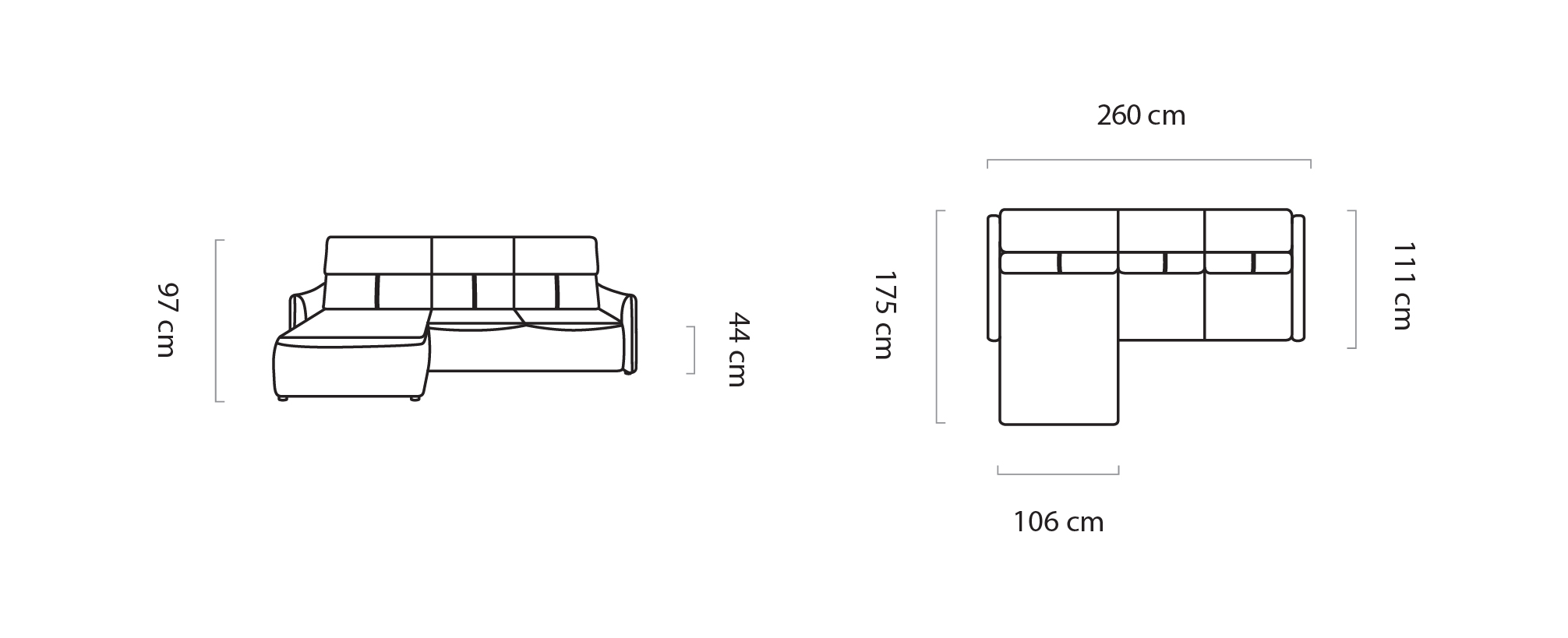 Ecksofa MANGO mit Maxi-Auszug & Stauraum – sofort verfügbar