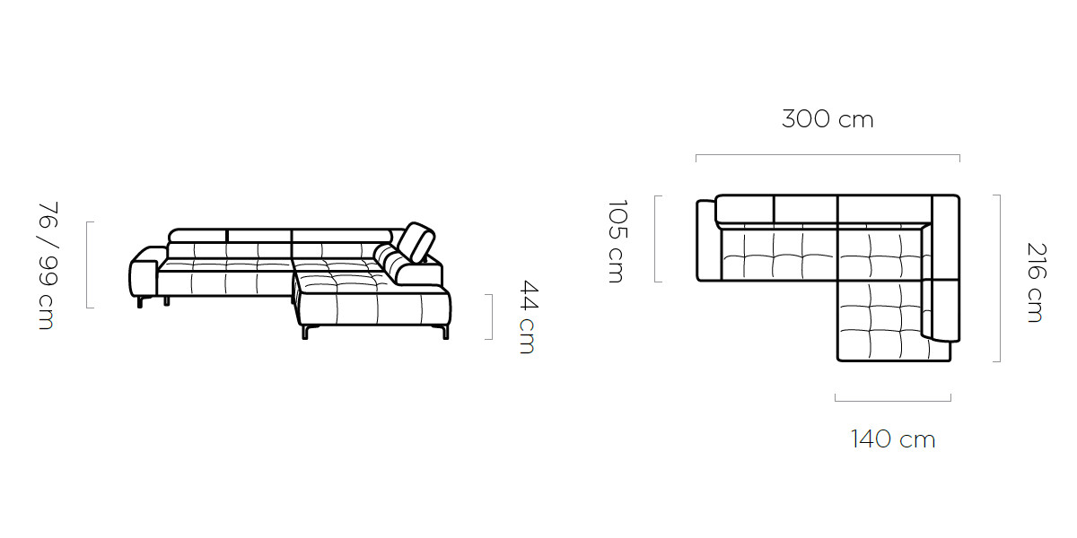 Modernes Ecksofa mit elektrischer Sitztiefenverstellung – sofort verfügbar