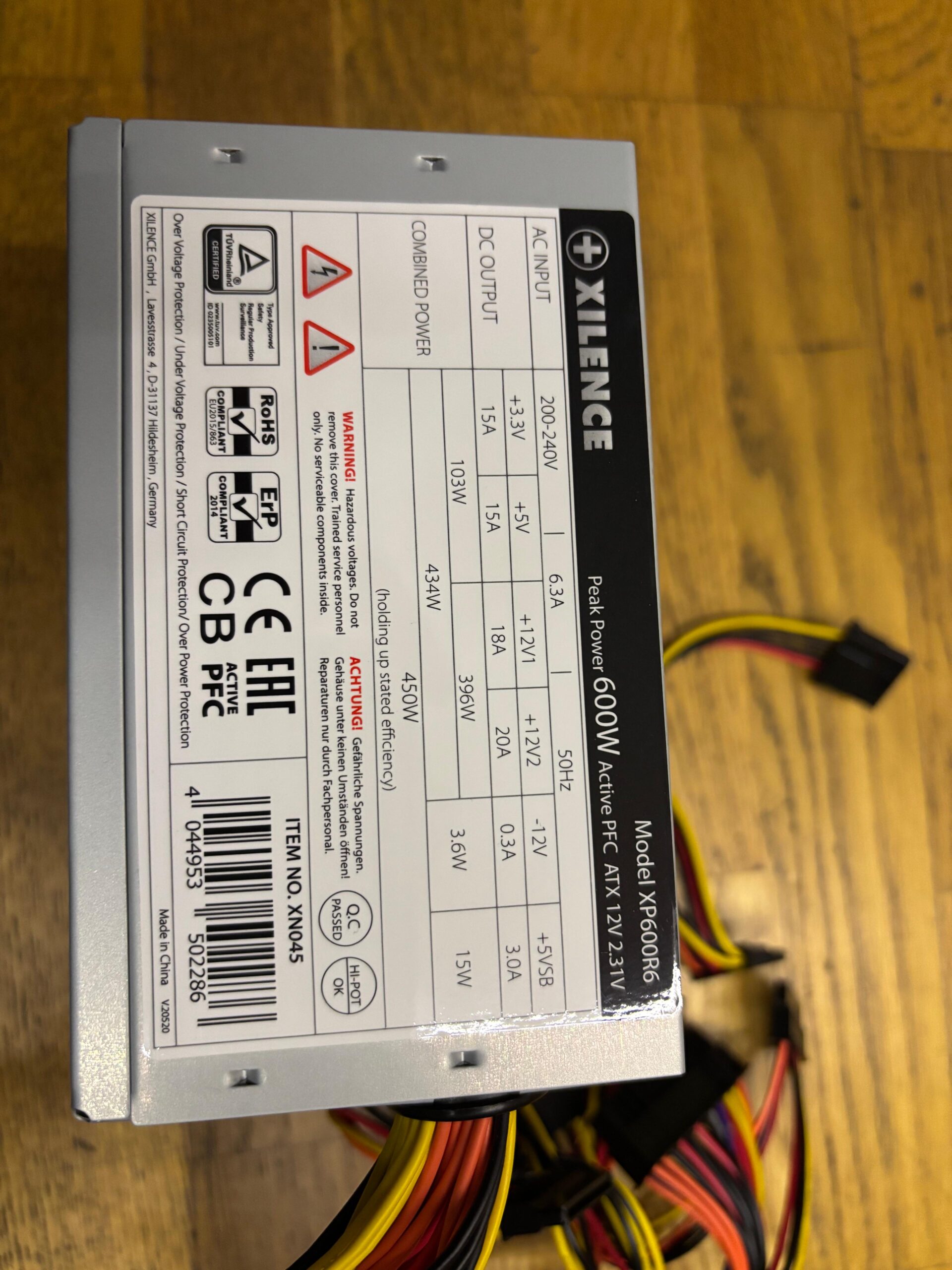 Netzteil für PC 600 W Xilence XP600R6