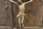 Schön geschnitzes antikes Tiroler Stubenkreuz