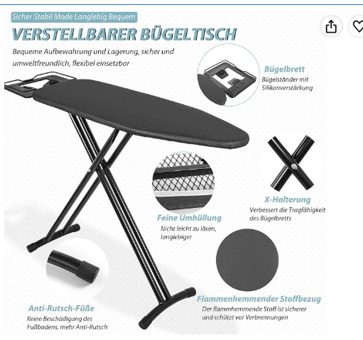 Bügelbrett – Asse da stiro regolabile